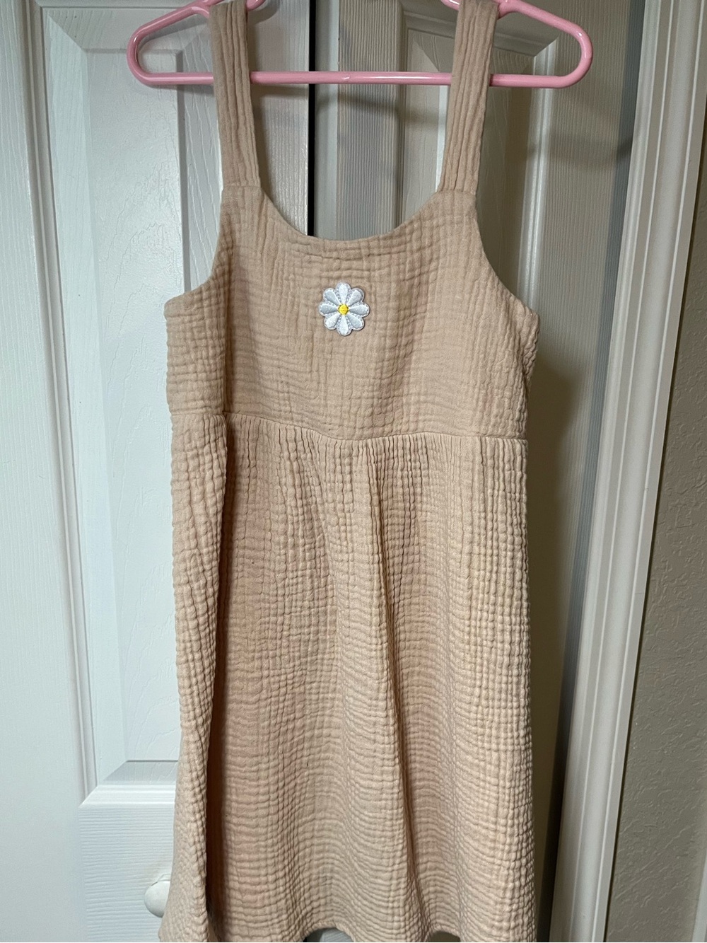 Love Squared Girls summer tank top dress with embroidered flower size 6x